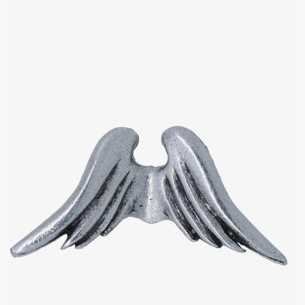 Jim Clif Angel Wing Lapel Pin Memorial Rememberance Protection Silver Pewter